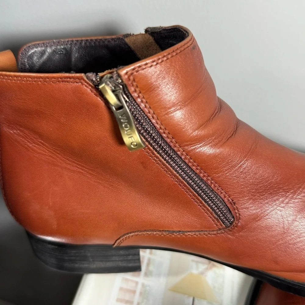 WOUFO Chukka Men's Brown Leather Size 12 Business Formal Ankle Boots